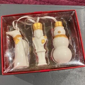 White and Gold Starbucks Christmas Ornaments Set